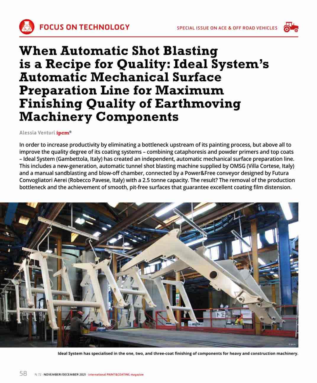 OMSG shot blasting machine un New article of the magazine IPCM